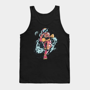 Spaceman Running Through Space Tank Top